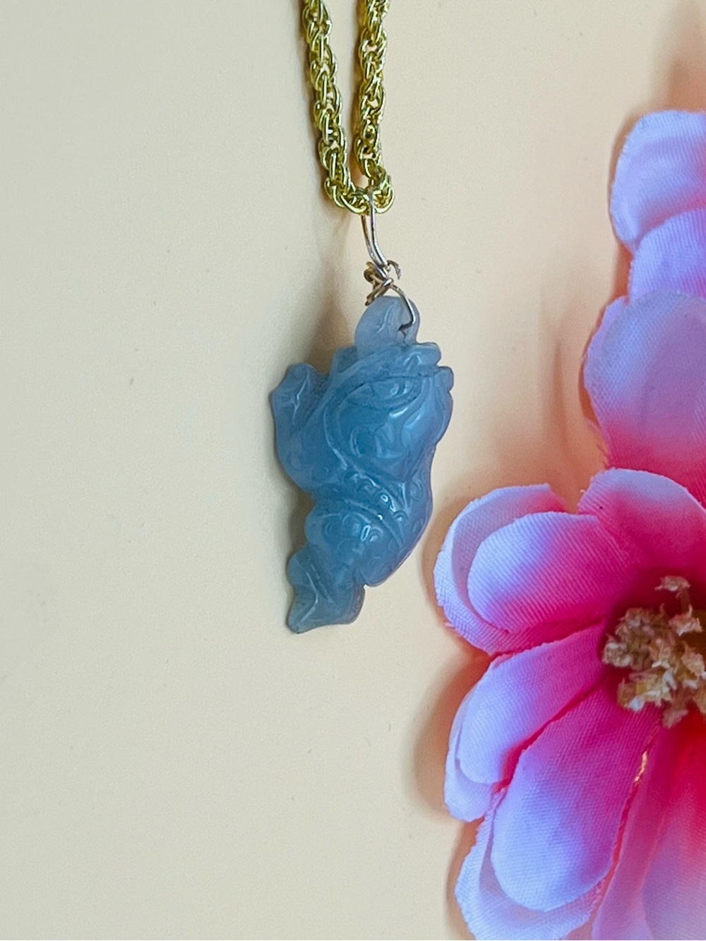 vintage Jade/Jadeite Carved Frog Animal Pendant